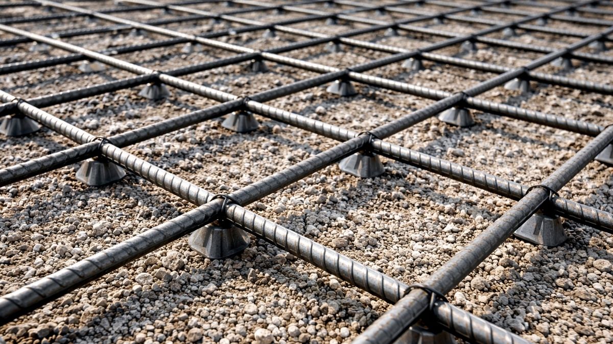 Betonacél háló és beton együtt
